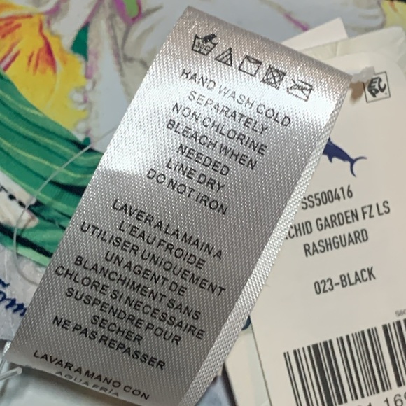 Tommy Bahama Orchid Garden Full Zip Rash Guard Size XS UPF 50 NWT - Picture 6 of 16